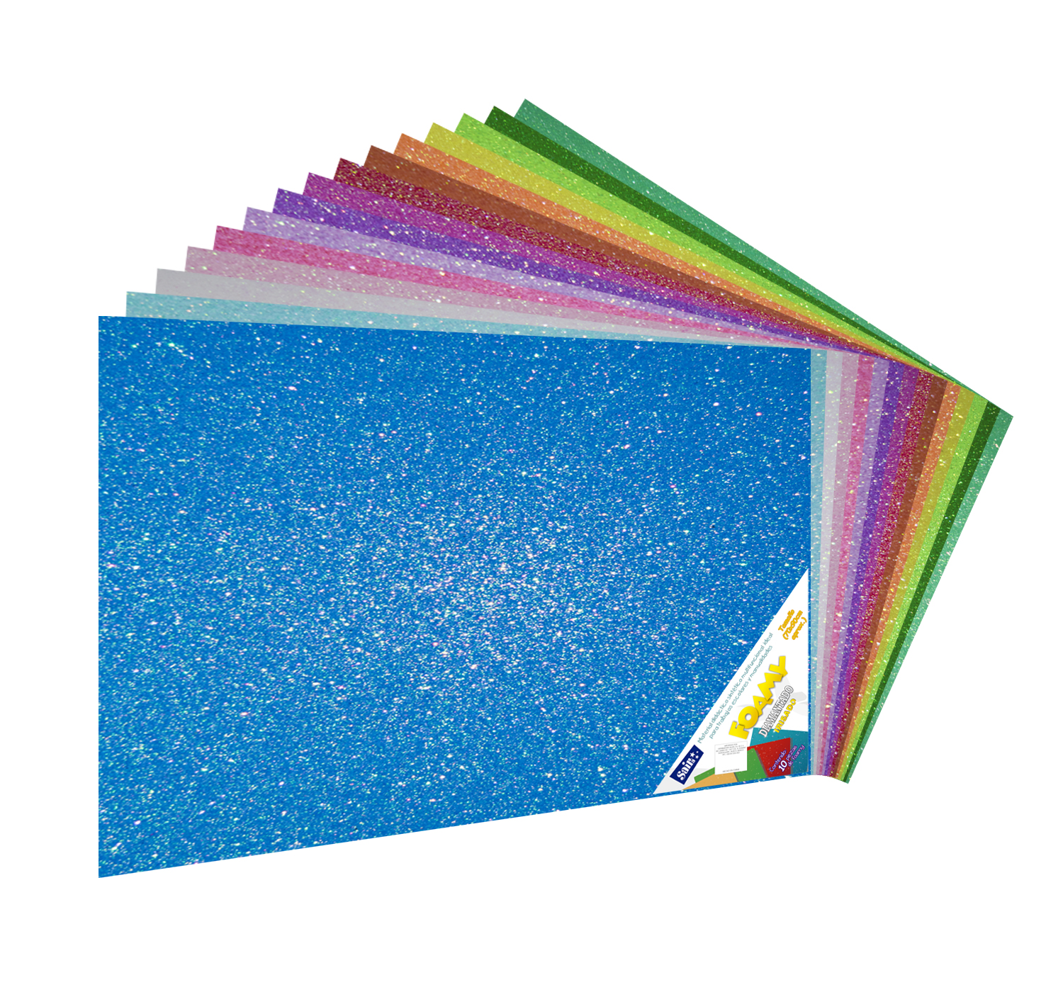 Foamy Diamantado Irisado 43X56 y 70X90 Paq. C/10